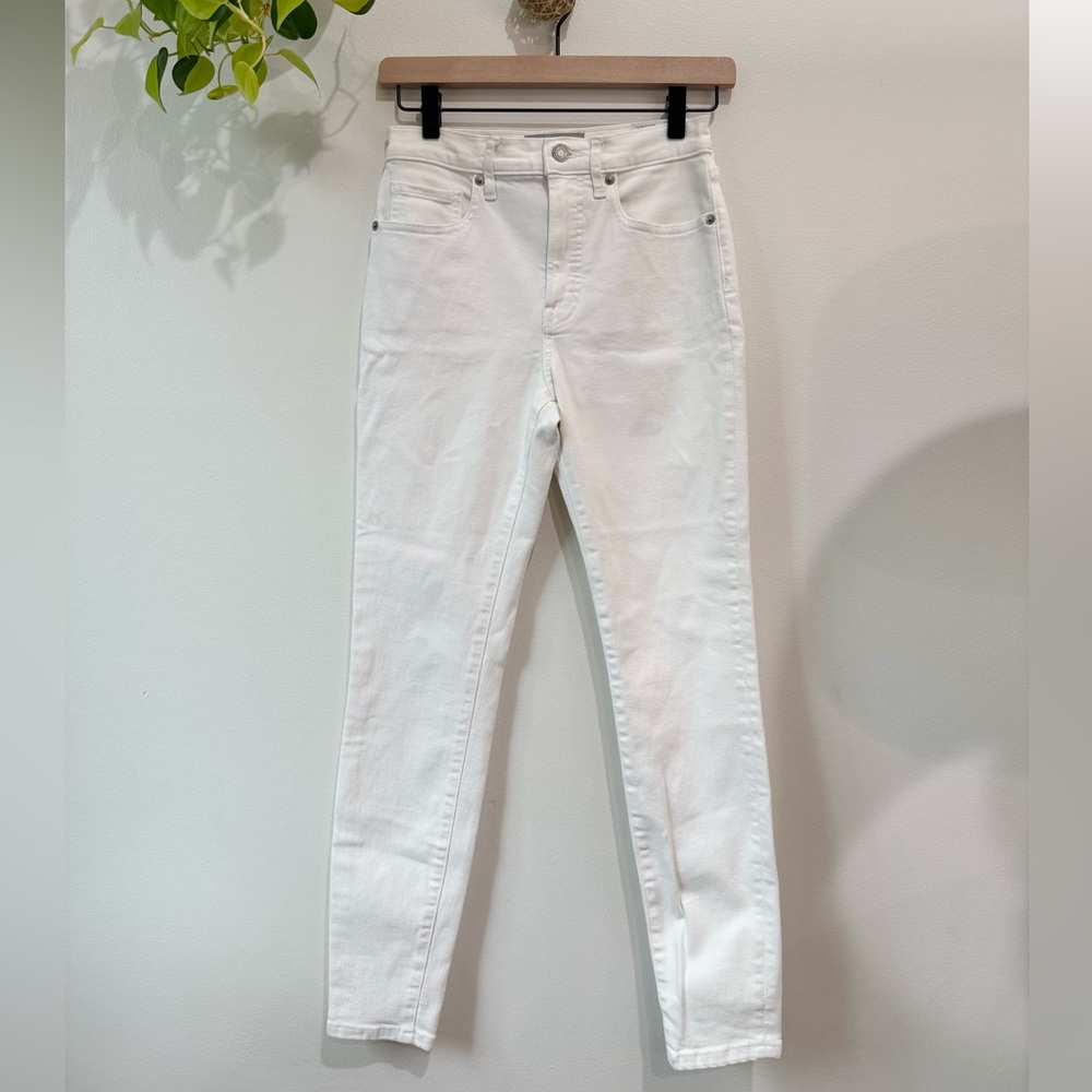 Everlane High Rise Skinny Jeans 26 White Stretch Denim Minimalist Classic
